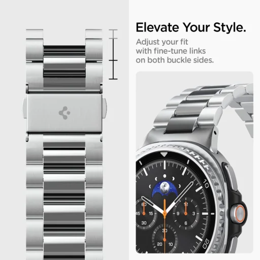 Samsung Galaxy Watch 8 / 8 Classic (40 / 44 / 46 mm) Spigen Modern Fit szíj ezüst - 13