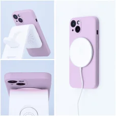 iPhone 17 szilikon Mag tok (nagy lyuk) kompatibilis MagSafe pink