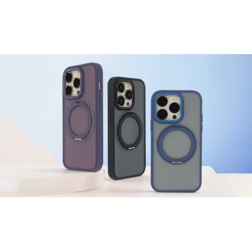 iPhone 13 6,1" sötétkék Secure Spinning Mag tok - 5