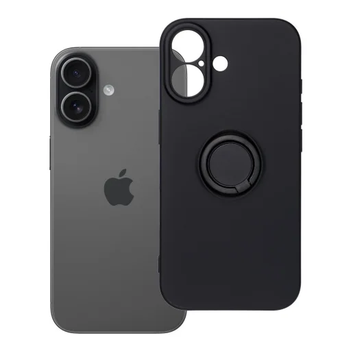 iPhone 17 szilikon gyűrű tok fekete - 9