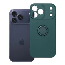 Silikónový kryt s prsteňom pre iPhone 17 Pro Max / 18 Pro Max, zelený