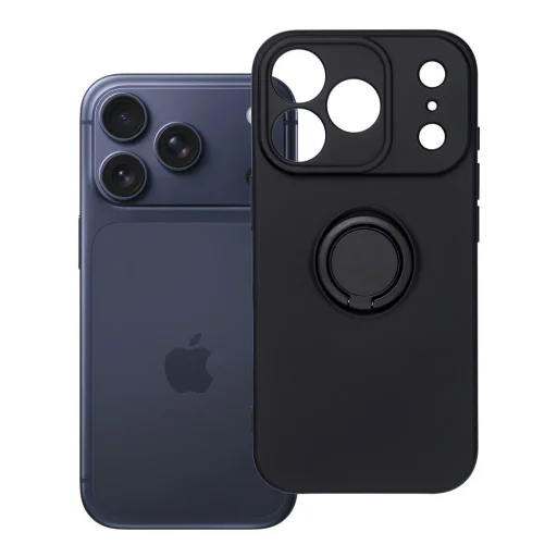 iPhone 17 Pro szilikon gyűrűs tok fekete - 8