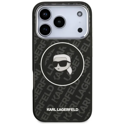 iPhone 17 Pro Karl Lagerfeld IML Karl Head Logo MagSafe tok fekete - 3