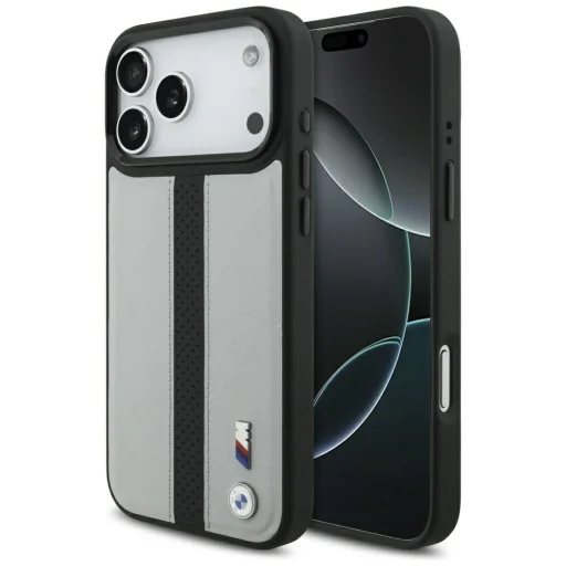 iPhone 17 Pro Max BMW M Perforated Stripe Logo MagSafe szürke tok - 1
