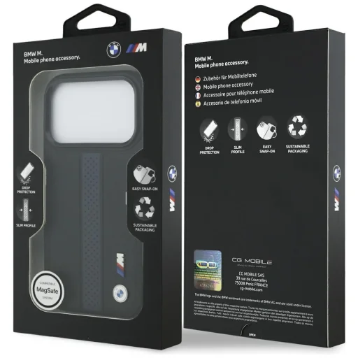 iPhone 17 Pro BMW M Perforált Csíkos Logós MagSafe tok kék - 8