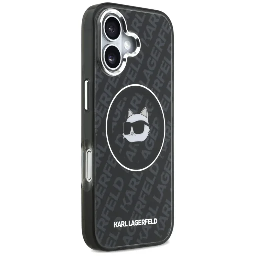 iPhone 17 Karl Lagerfeld IML Choupette Head Logo MagSafe fekete tok - 4