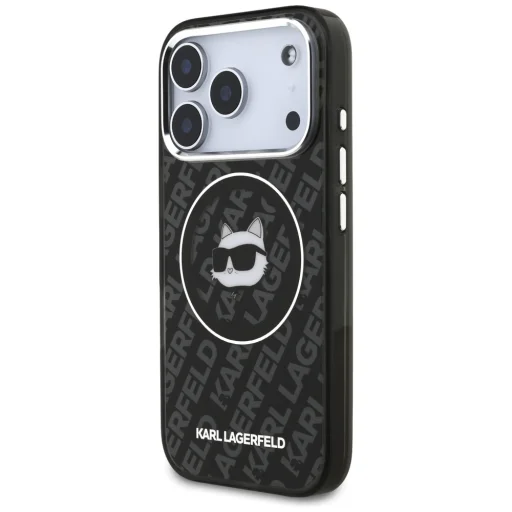 iPhone 17 Pro Karl Lagerfeld IML Choupette Head Logo MagSafe fekete tok - 2