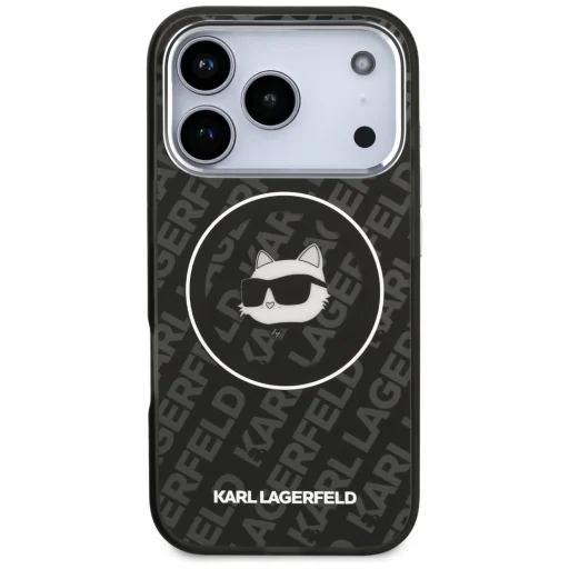 iPhone 17 Pro Karl Lagerfeld IML Choupette Head Logo MagSafe fekete tok - 3