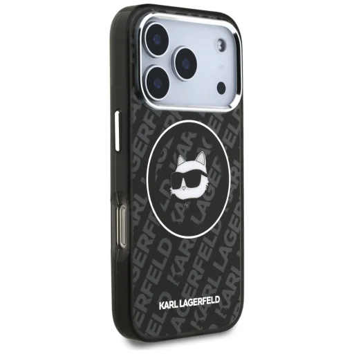 iPhone 17 Pro Karl Lagerfeld IML Choupette Head Logo MagSafe fekete tok - 4