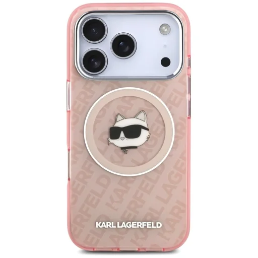 iPhone 17 Pro Karl Lagerfeld IML Choupette Fej Logó MagSafe tok rózsaszín - 7