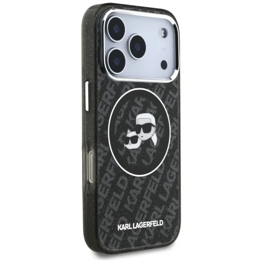 iPhone 17 Pro Karl Lagerfeld IML Glitter Karl & Choupette Heads Logo MagSafe tok fekete - 4