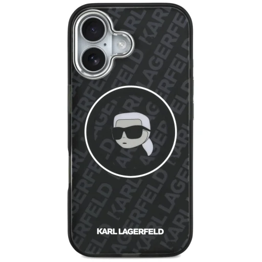 iPhone 17 Karl Lagerfeld IML Karl Head Logo MagSafe tok fekete - 3