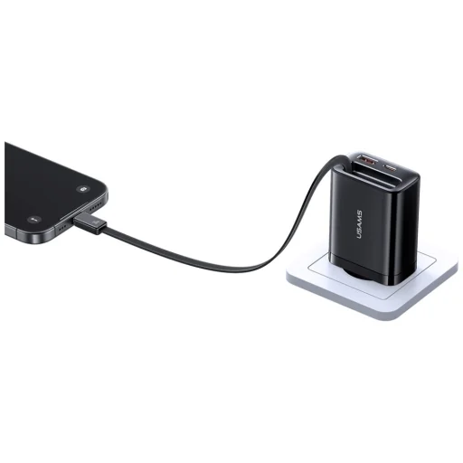 USAMS Xiang Sorozat CC296 30W 1xUSB-C 1xUSB-A + USB-C kábel fehér - 8