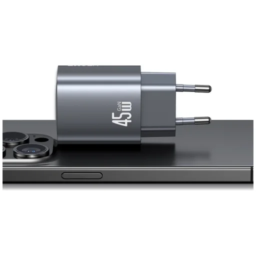 USAMS CC305 T66 45W GaN 2xUSB-C fali töltő matt - 8