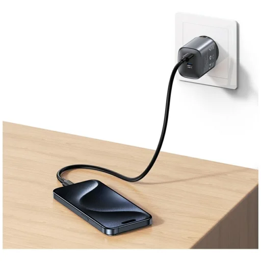 USAMS CC305 T66 45W GaN 2xUSB-C fali töltő matt - 9