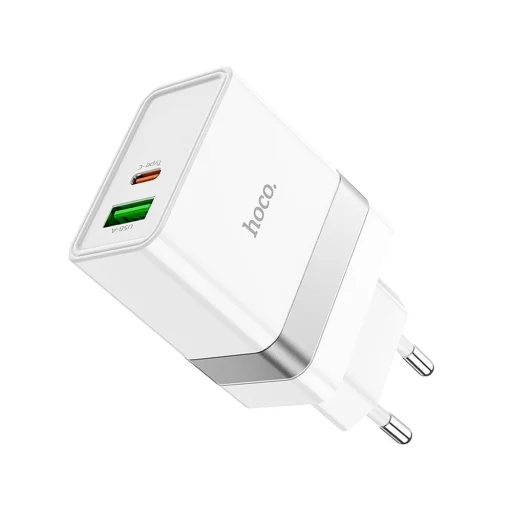 HOCO travel charger USB A + Typ C PD QC3.0 3A 30W N21 fehér - 4
