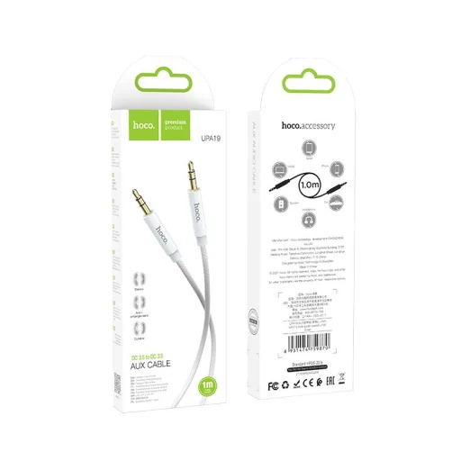 Hoco UPA19 Jack 3,5 mm - Jack 3,5 mm AUX kábel 1 m ezüst - 4
