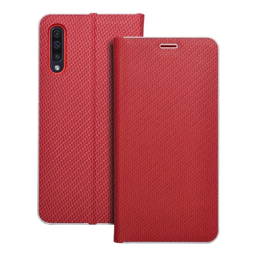 Samsung Galaxy A50 LUNA Book Carbon piros tok - 1