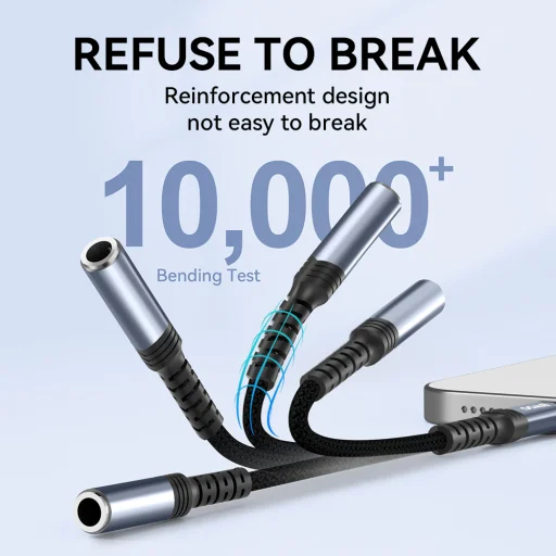 BWOO audio adapter cable BZ48 aux 3,5 mm to lightning black - 12