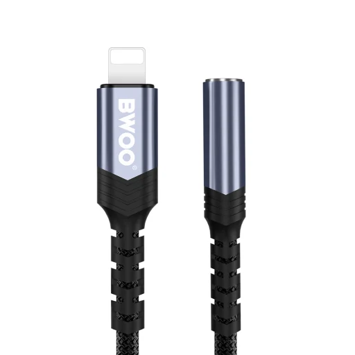 BWOO audio adapter cable BZ48 aux 3,5 mm to lightning black - 4