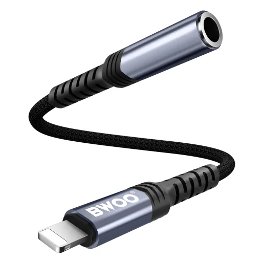BWOO audio adapter cable BZ48 aux 3,5 mm to lightning black - 5