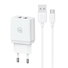 USAMS Töltő 2xUSB-A + Micro/USB-A Gyors töltő kábel fehér sorozat HC HCXLTZ02