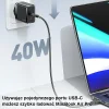 USAMS fali töltő 2xUSB-C T54 GaN 40W (csak fej) PD Gyors Töltés fehér CC172TC02 (US-CC172) thumbnail