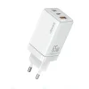 USAMS Sandru Series CC180T USB-C töltő adapter 2xUSB-C+1xUSB 65W(only head) GaN PD3.0 +QC3.0 Gyors töltés fehér thumbnail