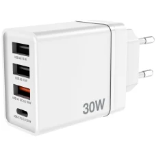 Verbatim 30W Fali Töltő 3xUSB-A/USB-C PD 3.0 CHR-30EU2 fehér