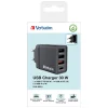 Verbatim 30W fali töltő 3xUSB-A/USB-C PD 3.0 CHR-30EU2 fekete 49700 - 4