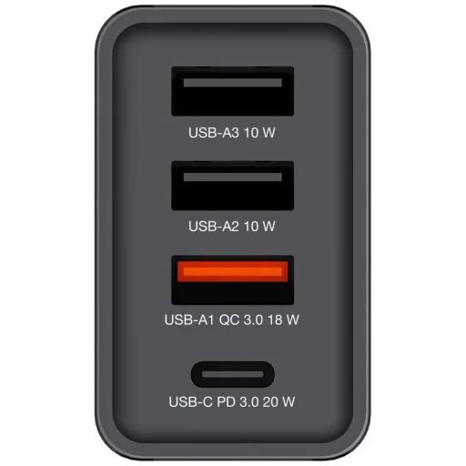 Verbatim 30W fali töltő 3xUSB-A/USB-C PD 3.0 CHR-30EU2 fekete 49700 - 2