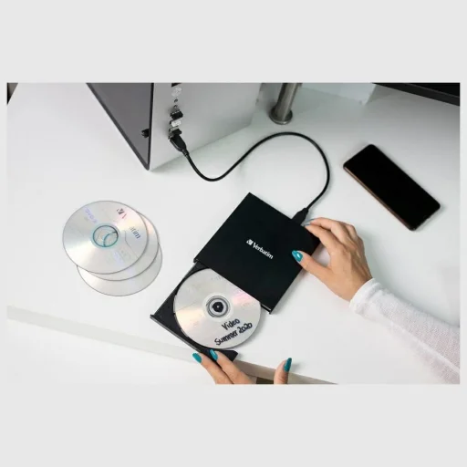 Verbatim Slimline Külső CD/DVD író USB2.0 Fekete 53504 - 3