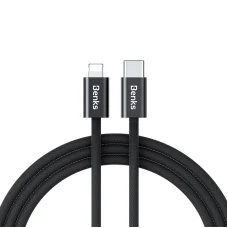 BenksCable D46 fonott - Type C - Lightning - PD 27W 3A 2 méter fekete