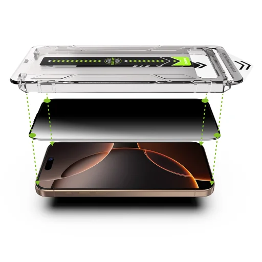 Techsuit - TitanGlass Teljes Lefedettségű (2 darabos csomag) - iPhone 15 Pro - Adatvédelmi üvegfólia - 6