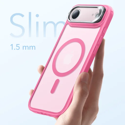 iPhone 17 Air Fasci Classic Hybrid HaloLock Kitámasztó - Frosted Pink ESR tok - 6