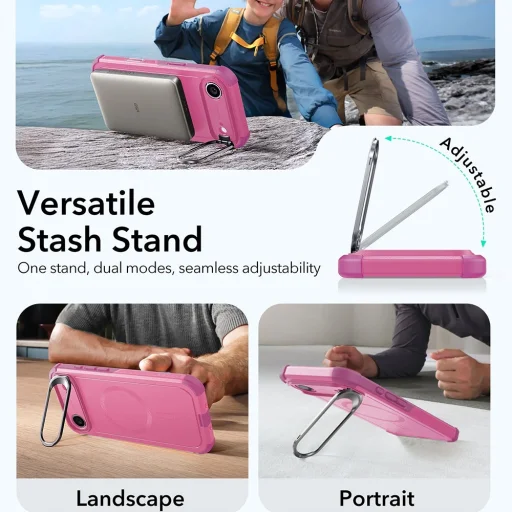 iPhone 17 Air ESR Cyber Armor Kickstand - Pink tok - 6