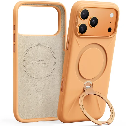 iPhone 17 Pro Max Torras - QPRO Silicone Series - Narancssárga tok - 2