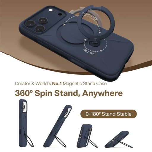 iPhone 17 Pro Max Torras - QPRO Silicone Series - Tengerkék tok - 3