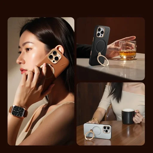 iPhone 17 Pro Torras QPRO Leather Series - Barna tok - 4