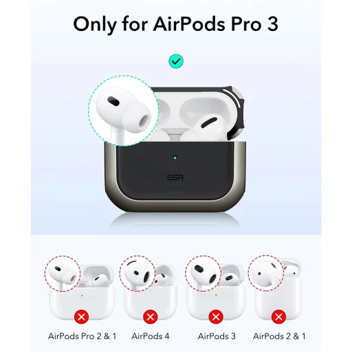 Apple AirPods Pro 3 Titán ESR Orbit Hybrid HaloLock tok - 5