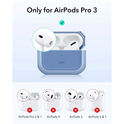 Apple AirPods Pro 3 - Powder Blue ESR - Orbit Hybrid HaloLock tok - 9