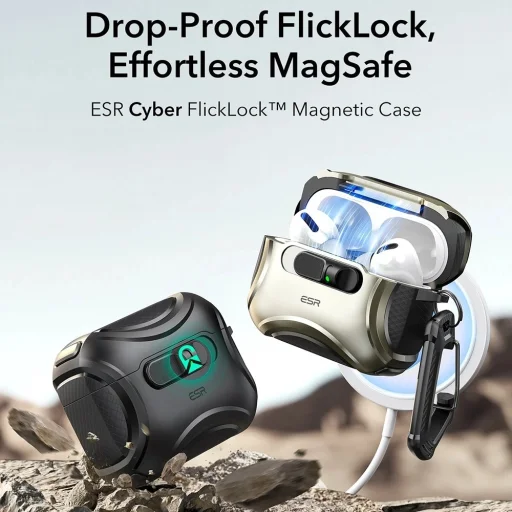 Apple AirPods Pro 3 Titanium ESR Cyber FlickLock HaloLock tok - 2