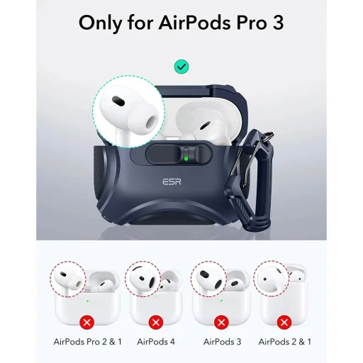 Apple AirPods Pro 3 Kék ESR - Cyber FlickLock HaloLock tok - 5