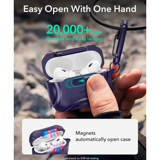 Apple AirPods Pro 3 Lila ESR Cyber FlickLock HaloLock tok - 5