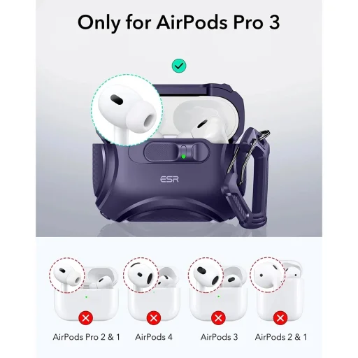 Apple AirPods Pro 3 Lila ESR Cyber FlickLock HaloLock tok - 6