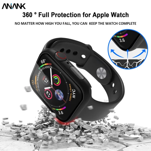 Apple Watch 7 41mm Fekete ANANK kijelzővédő tok - 11
