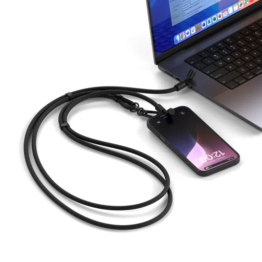 Satechi OntheGo Crossbody Lanyard Cable - Black - 7