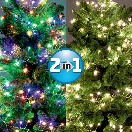 Home MLCS 600/M micro LED-es cluster fényfüzér, 9 m / 600 RYBG és melegfehér LED, 11 fényprogram, távirányító, hálózati adapter, kül- és beltéri kivitel - 3