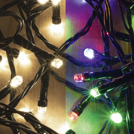 Home LED 102R/WW/M LED-es DUAL COLOR fényfüzér, 7 m / 100 db melegfehér és színes LED, táviránytó, 2 fényprogram, hálózati adapter, kül- és beltéri kivitel - 1