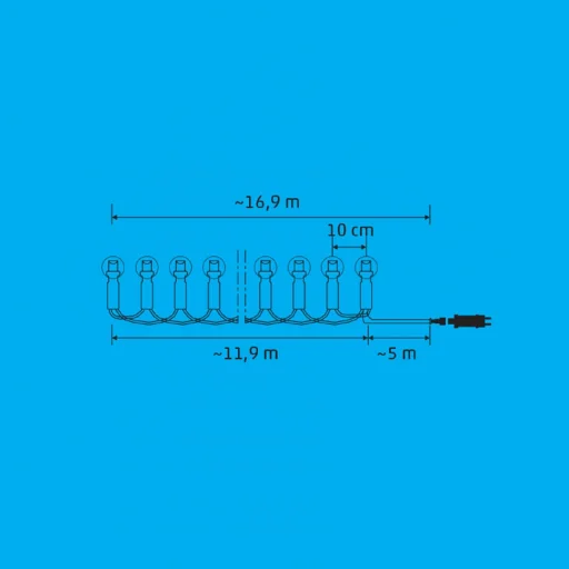 iSparkle LEDS120DV LED-es fényfüzér, 11,9 m / 120 db RGB LED, gömb, applikációval vezérelhető, smart, kül- és beltéri kivitel - 2